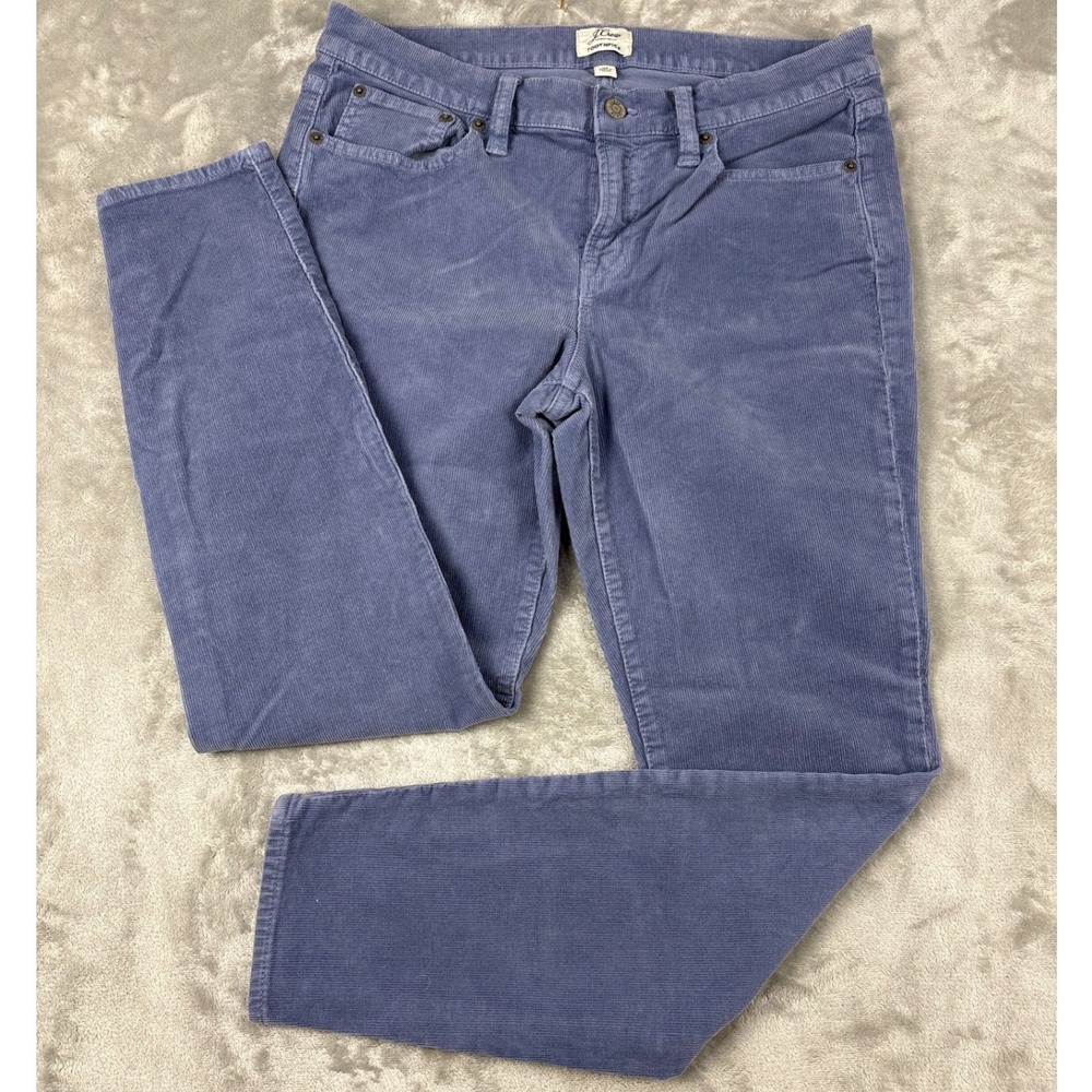 J.Crew Toothpick Corduroy Skinny Pants Blue Grey Size 30‎ Mid Rise Fine Wale